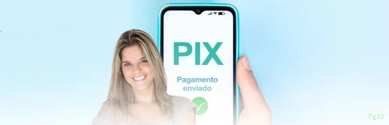 Imagem promocional da Pg10 mostrando a plataforma e suas vantagens